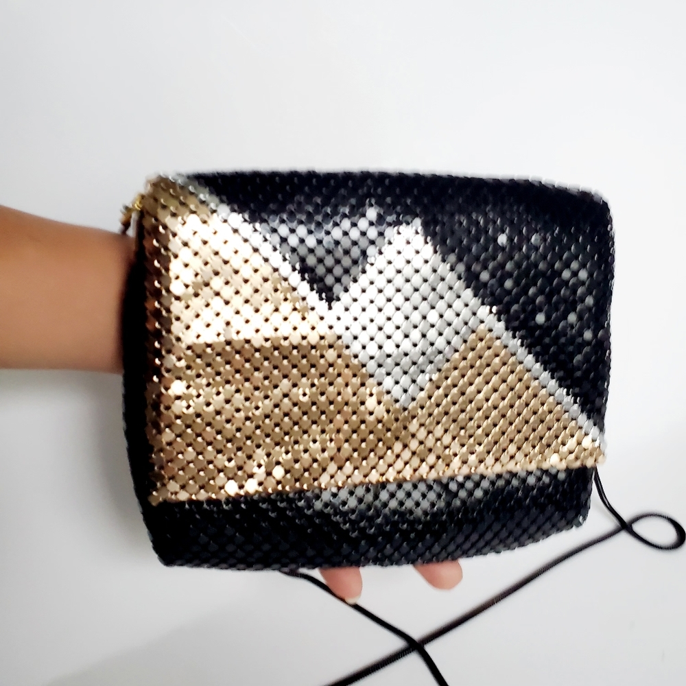 Vintage Aluminum Mesh Bag Structured Handbag 1950s